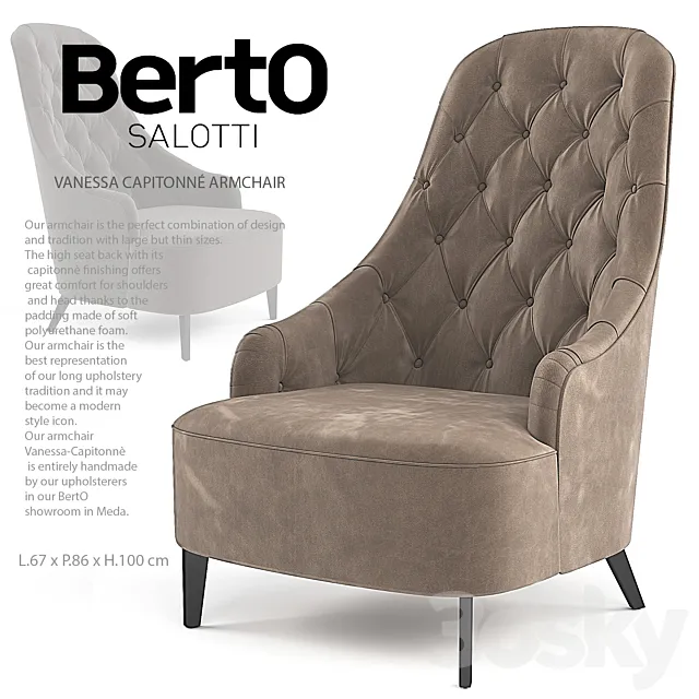 VANESSA CAPITONNÉ ARMCHAIR 3D Model
