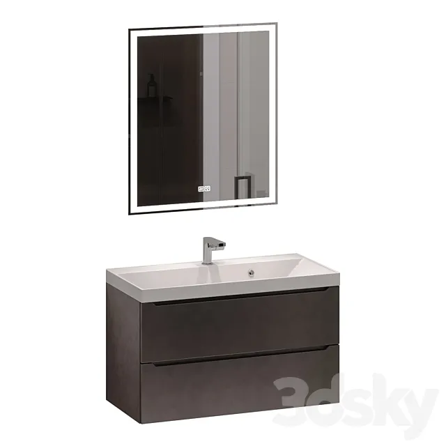 Vanity unit with washbasin Uperwood Tanos 90 cm 3D Model