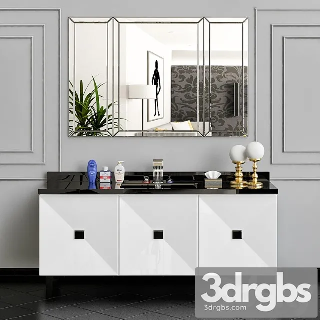 Vanity Units Jetset 3 Doors 1 3D Model Free