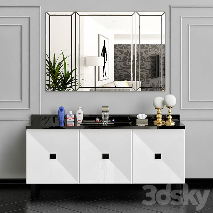 Vanity Units Jetset 3 Doors 3D Model