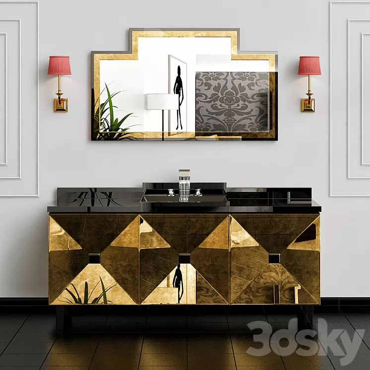 Vanity Units Jetset 3 Doors 3D Model