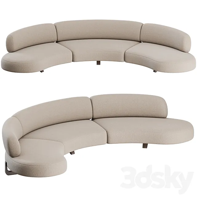 Vao 380 Curved Sofa by Paolo Castelli 3D Model