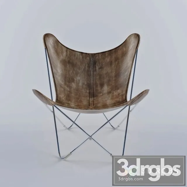 Vaqueta Whisky Leather Butterfly Chair 3D Model Free