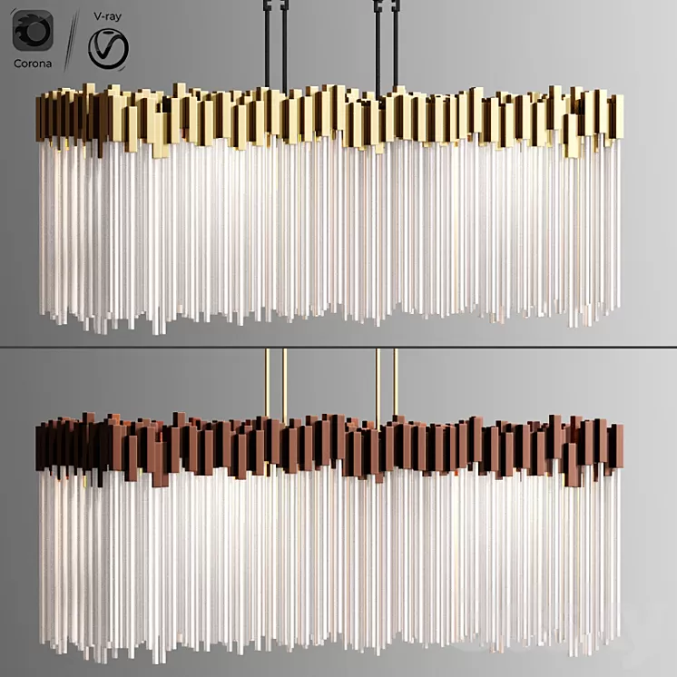 Varaluz Matrix Light Wide Linear Chandelier 3D Model