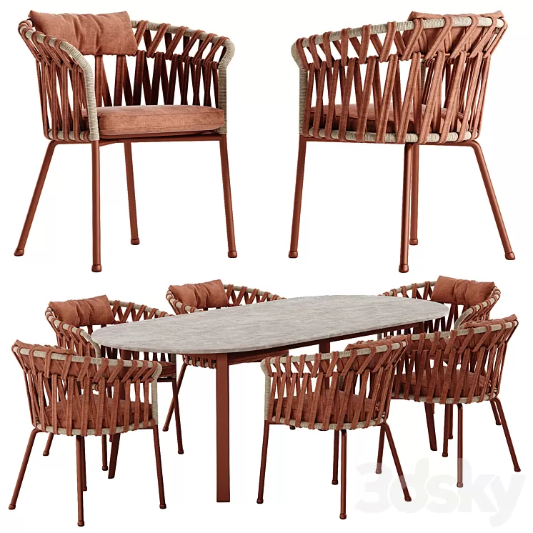 Varaschin Emma Cross dining set 3D Model
