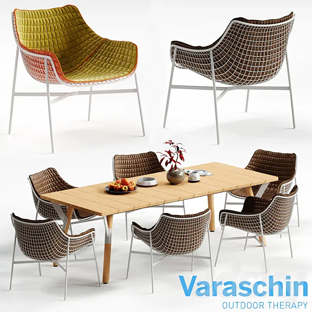 Varaschin SUMMERSET Chair and LINK Table 3D Model