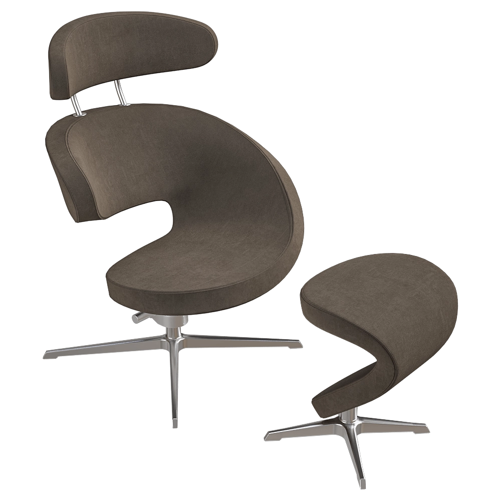 Varier - Chair and footstool Peel 3D Model
