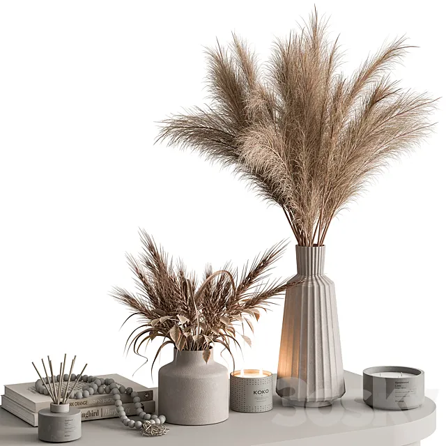 Vase and Plant Decorative Set – Set 120 3DModel