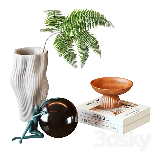 Vase and Plant Decorative Set &small sculpture Free Download