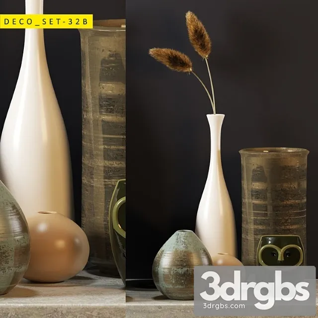 Vase Deco set 32 b 3D Model Free
