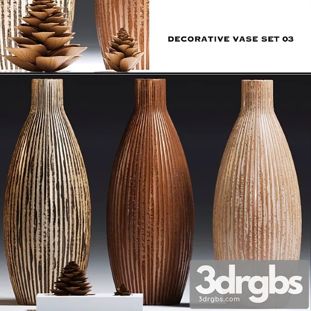 Vase Decorative vase set 03 3D Model Free
