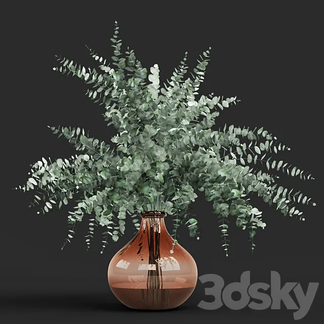 Vase eucalyptus cinerea 3DModel