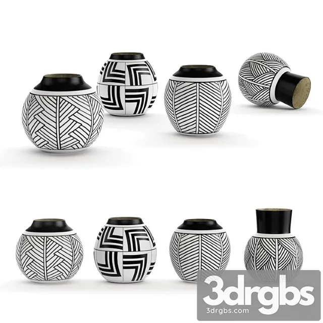 Vase Painted decor 3D Model Free