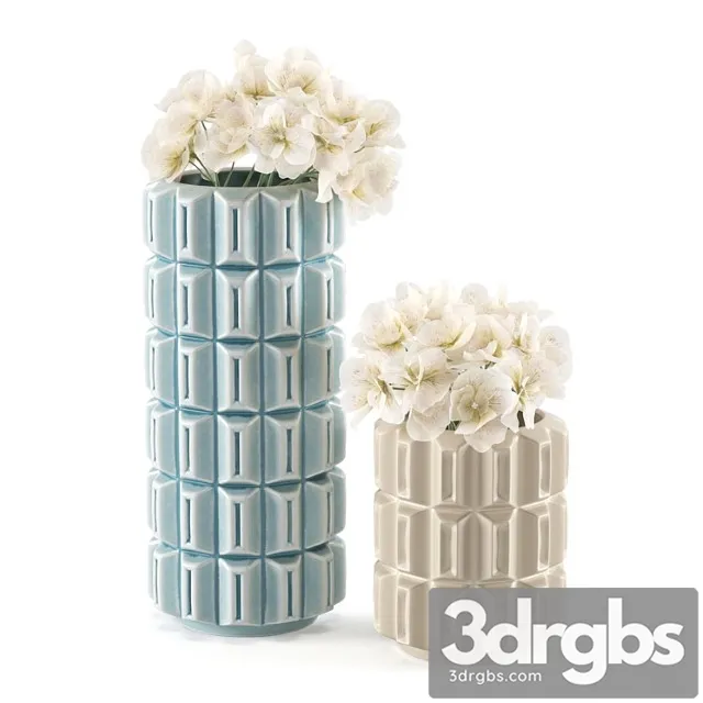 Vase Vase kelly hoppen geometric vase tall and small 3D Model Free