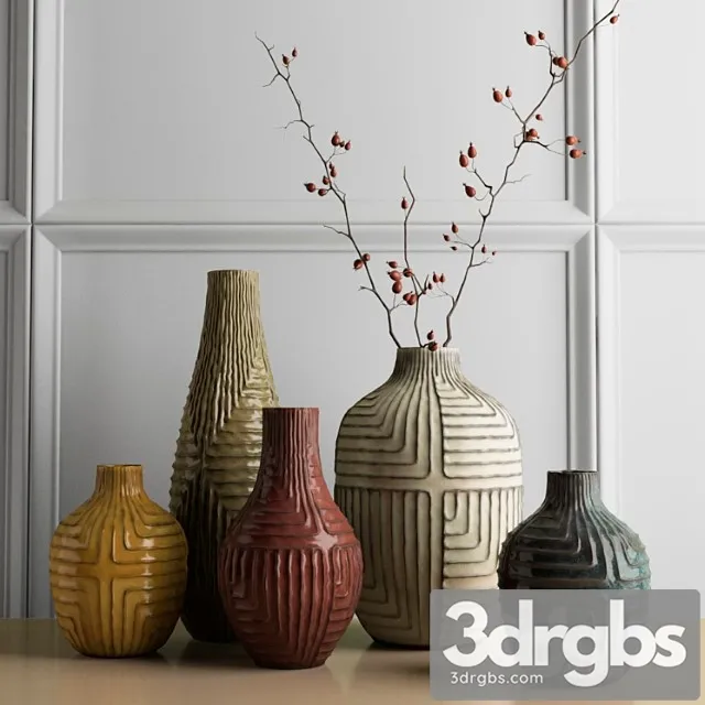 Vase West elm - linework vases 3D Model Free