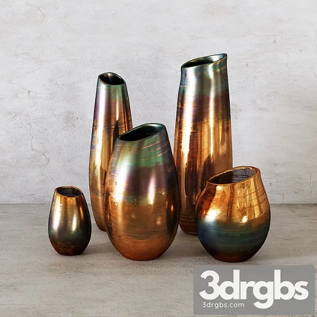 Vase West elm - luster curve vases 3D Model Free