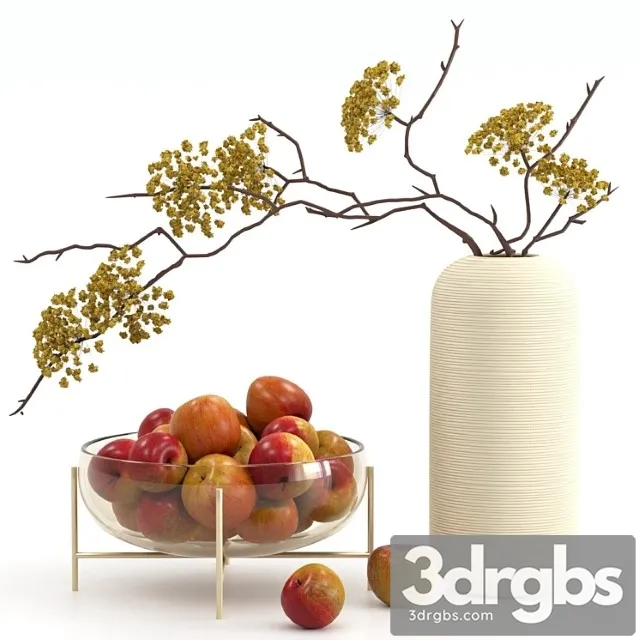 Vase With Apples 3D Model Free