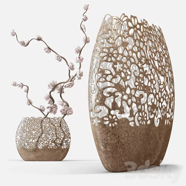 Vase with dragonflies 3D Model