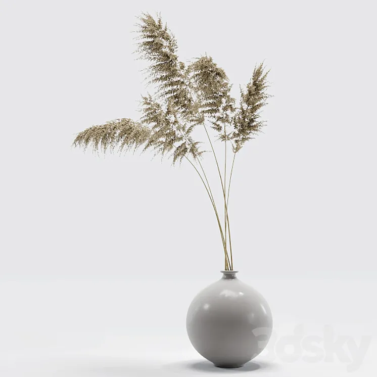 Vase with dried flowers 0002 3D Model Free