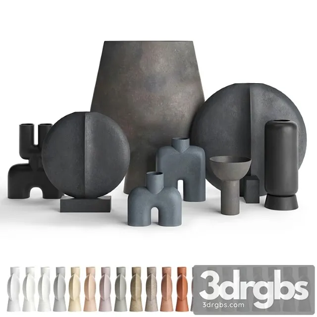 Vases 101 Copenhagen Set 02 3D Model Free