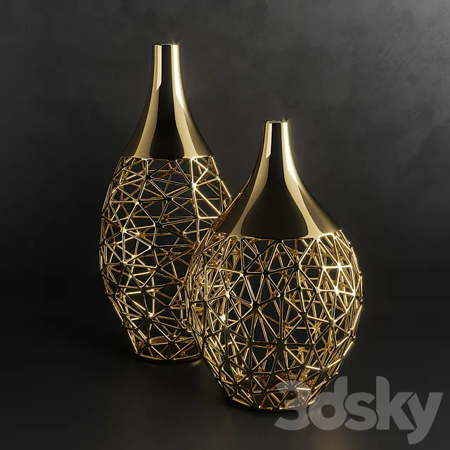 Vases set 4 3D Model
