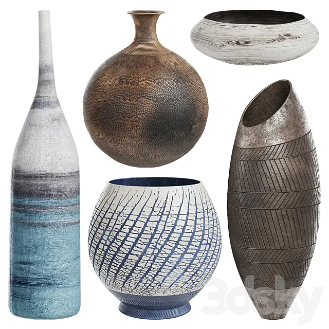 Vases set (v1) 3D Model