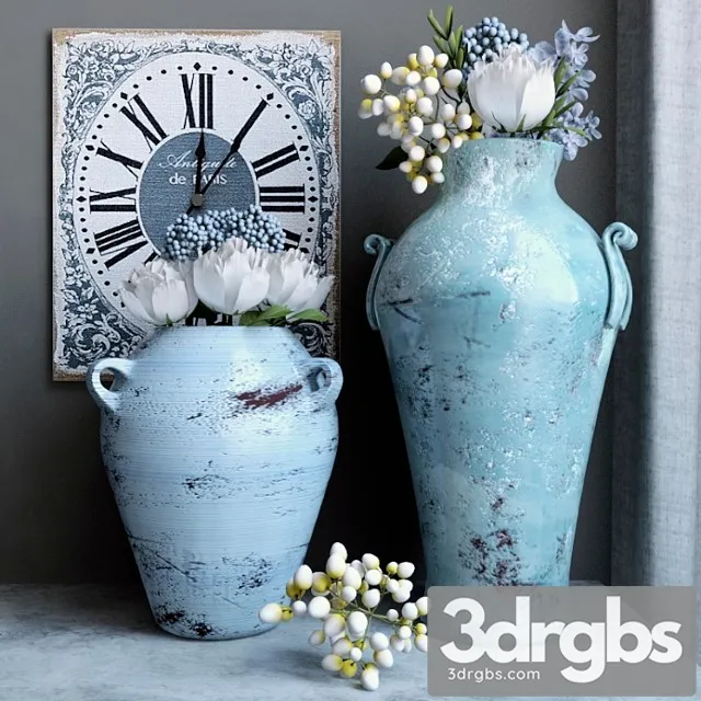 Vases With Flowers 2 3D Model Free