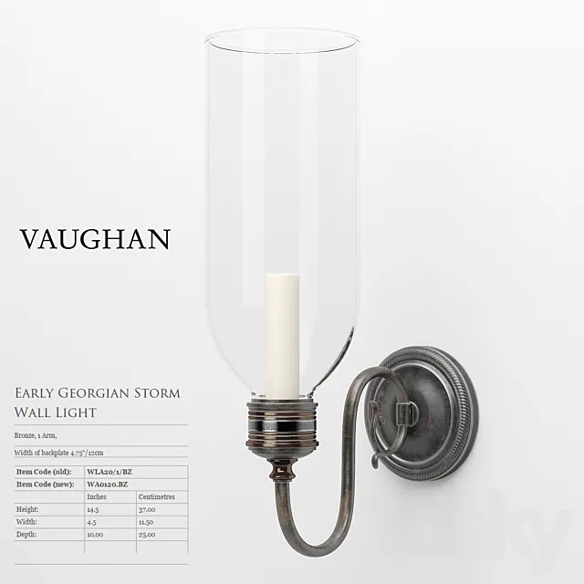 VAUGHAN - Early Georgian Storm Wall Light 3D Model