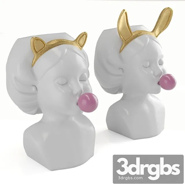 Vaza Ruchnoi Raboty Bubble Gum Girl 1 3D Model Free