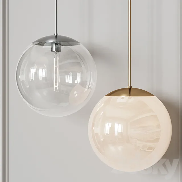 Vega Indoor-Outdoor Brass Gold and Black Nickel Pendant Light 3D Model