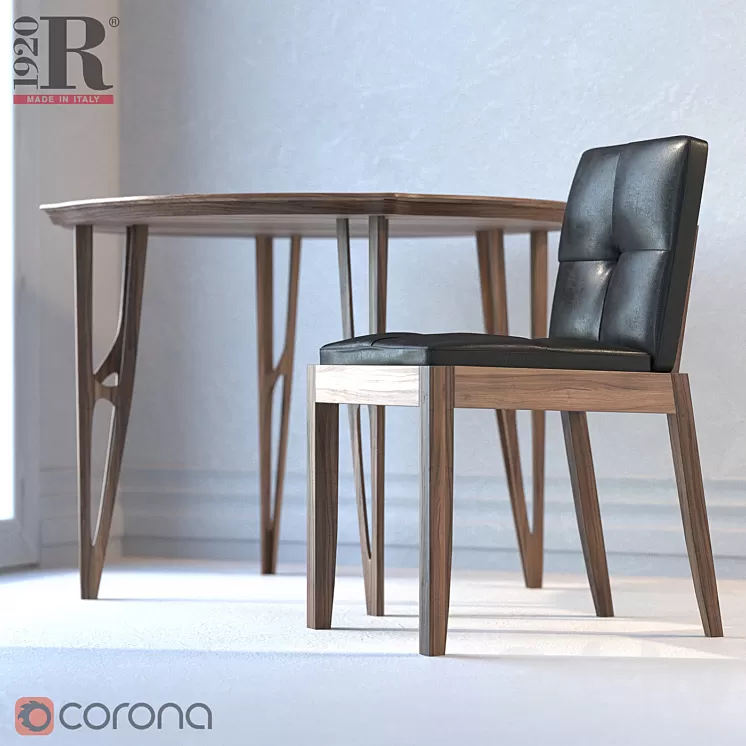 Vegan table. Bever sedia chair. Riva 1920 3D Model
