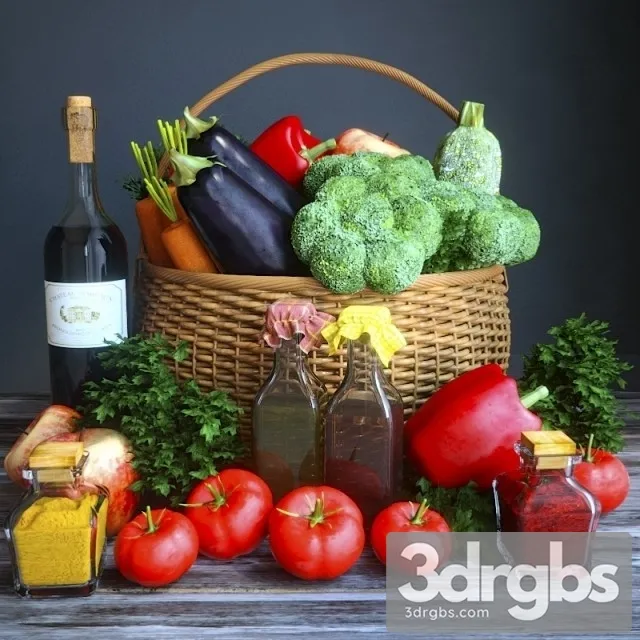 Vegetable Basket 3D Model Free