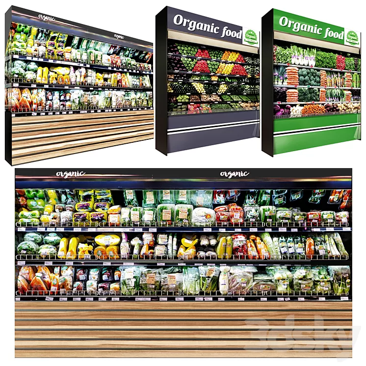 Vegetables fridge set 3D Model