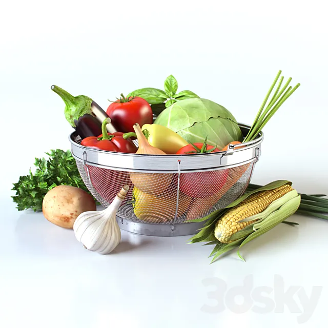 Vegetables in the basket 3DModel