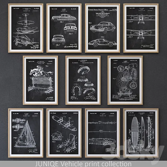 Vehicle Print collection 3D Model