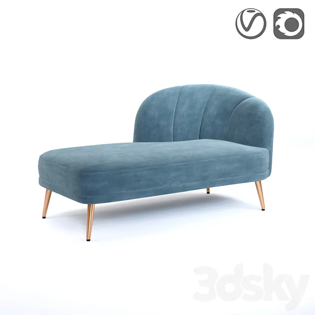 Velor daybed LEONE 3D Model