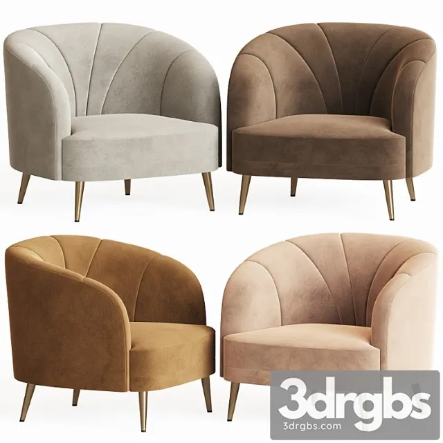 Velor leone armchair laredoute 3D Model Free