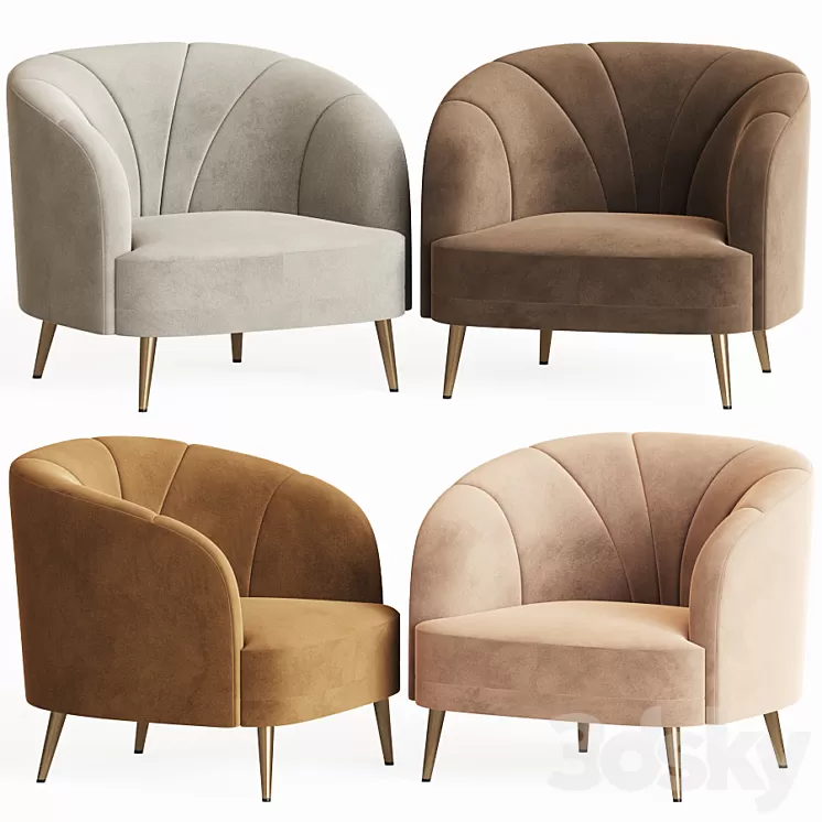 Velor leone armchair laredoute 3D Model