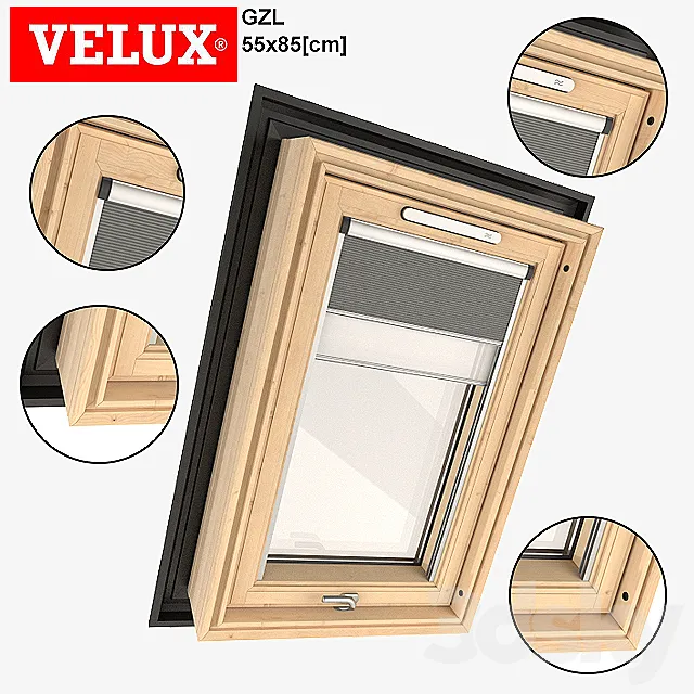 VELUX roof window GZL 3D Model
