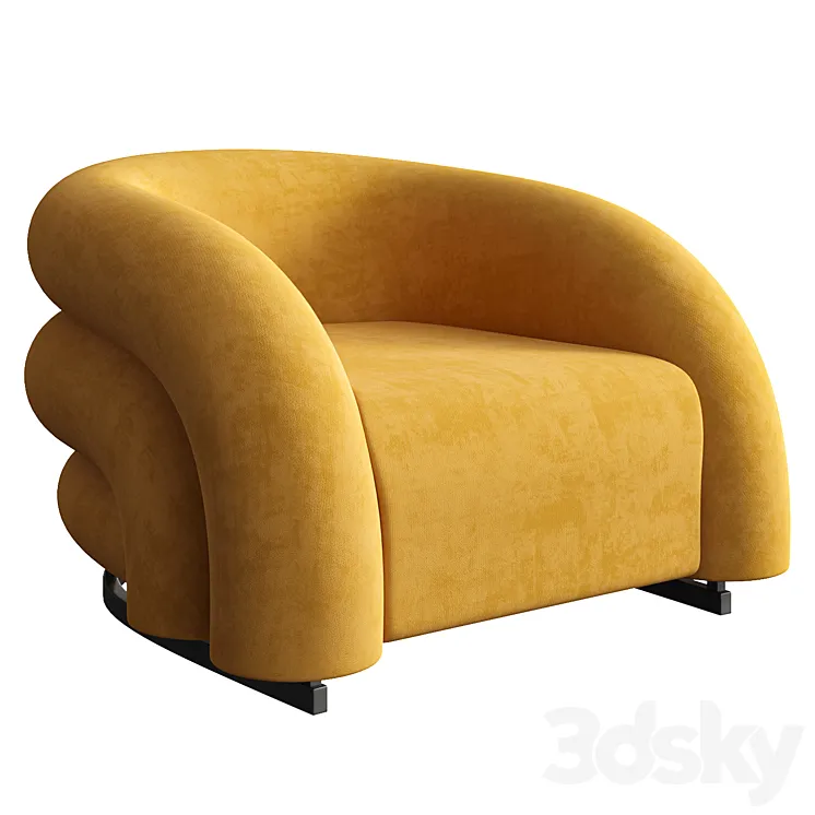 Velvet accent chair 3D Model Free