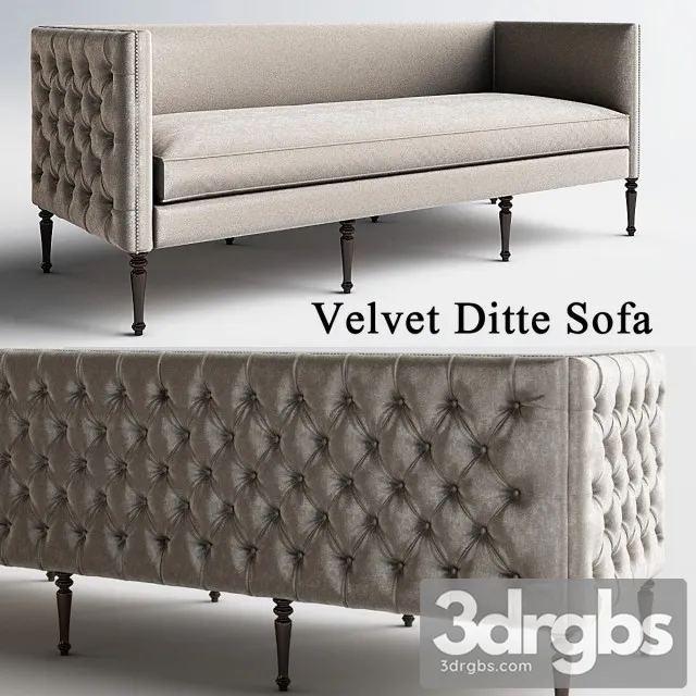 Velvet Ditte Sofa 01 3D Model Free
