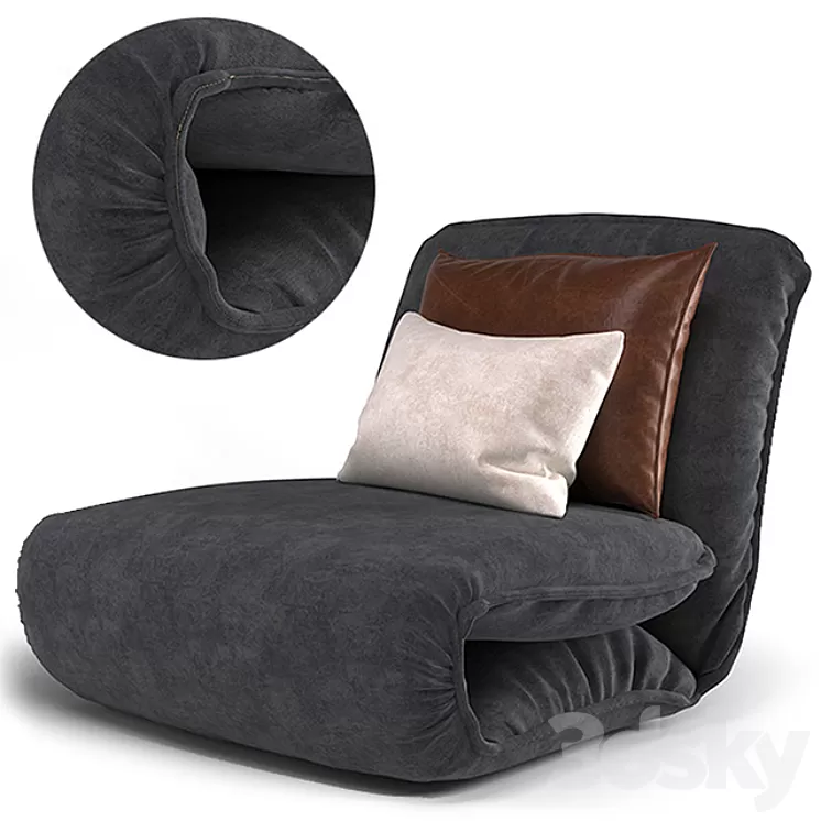 Velvet Lounge Armchair 3D Model
