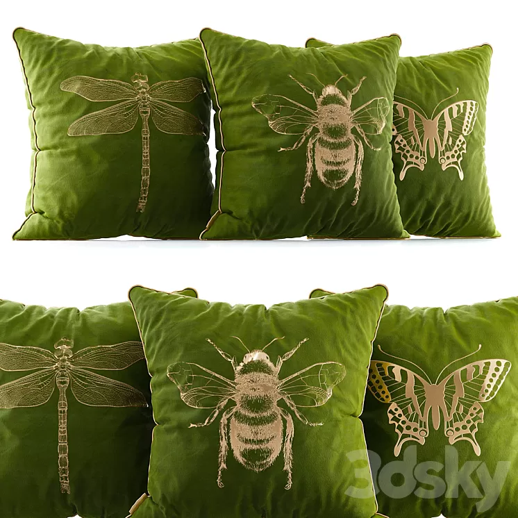 Velvet pillows 3D Model
