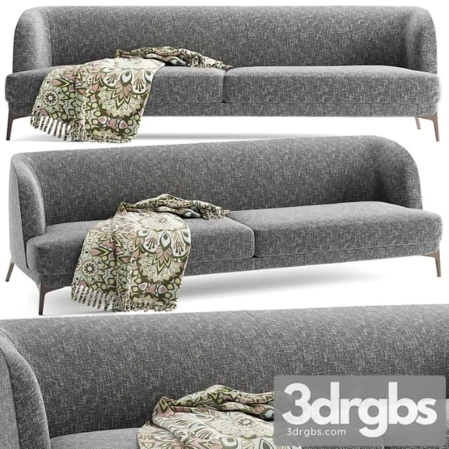 Velvet Sofa 2 1 3D Model Free
