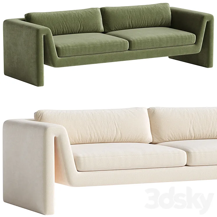 Velvet sofa Mika 3D Model Free