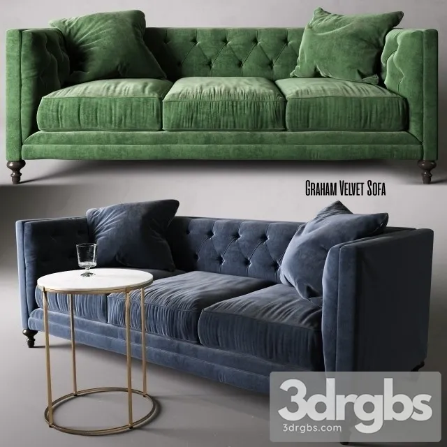 Velvet Sofa Side Table 3D Model Free