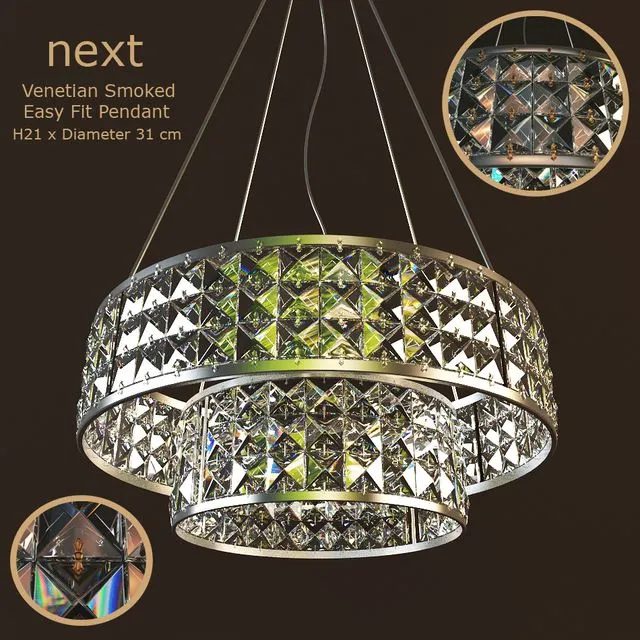 Venetian 5 Light Chandelier 3D Model