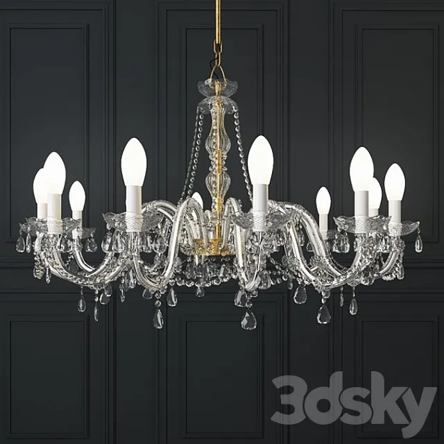 Venetian chandelier Drylight S 12 from the studio "Studio Stile Masiero" 3DModel