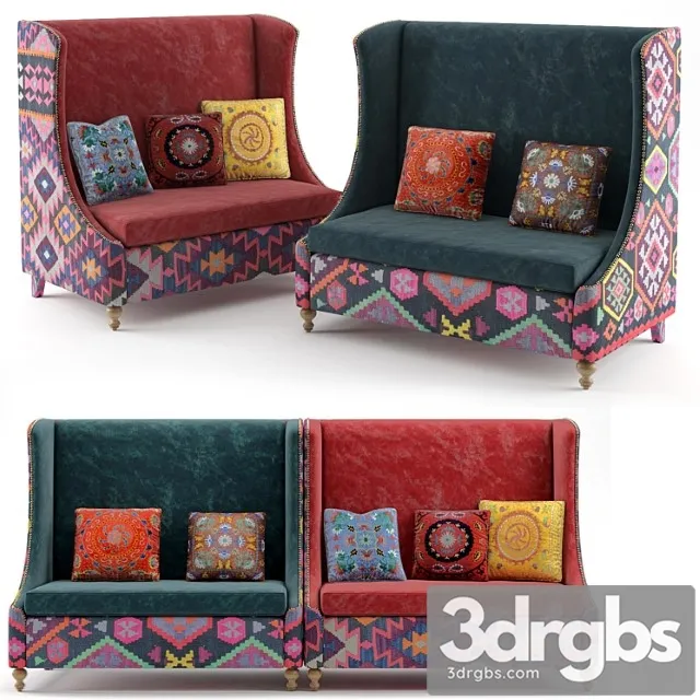 Venice Sofa 1400x850x1350h No Plugin 3D Model Free