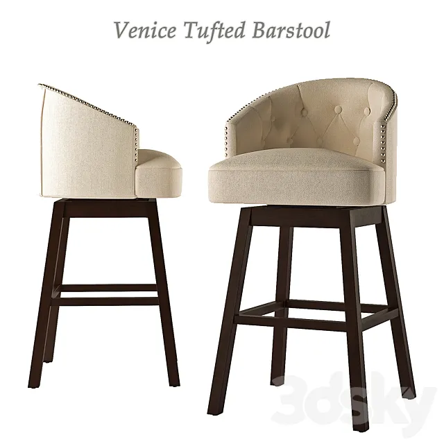 Venice Tufted Barstool 3DModel